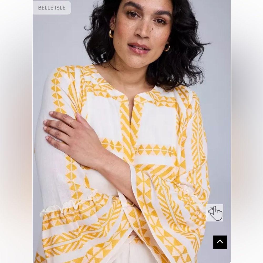 Torrid Belle Isle Size 00- Yellow and White Belle Sleeve Mini Dress - Picture 4 of 10